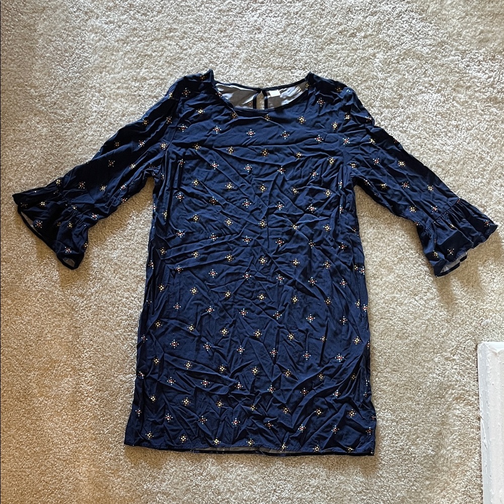Old Navy Navy Blue Dress with Pattern